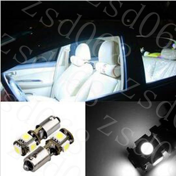 

2pcs car bax9s h6w 5smd auto led canbus side parking light bulbs lamp white blue diy