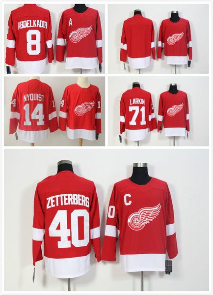 

Men 039 ice hockey detroit jer ey 71 dylan larkin 9 gordie howe teve yzerman 40 zetterberg 14 nyqui t 8 abdelkader red white hockey