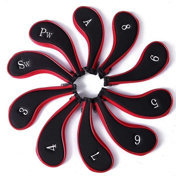 

golf clubs head iron set putter headcovers head cover protector with zipper golf outdoor sports club accessories