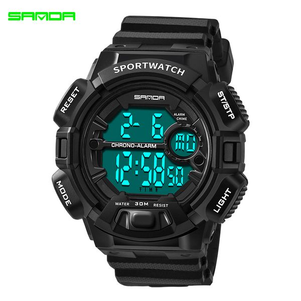 

2018 sanda led digital reloj hombres reloj de, Slivery;brown