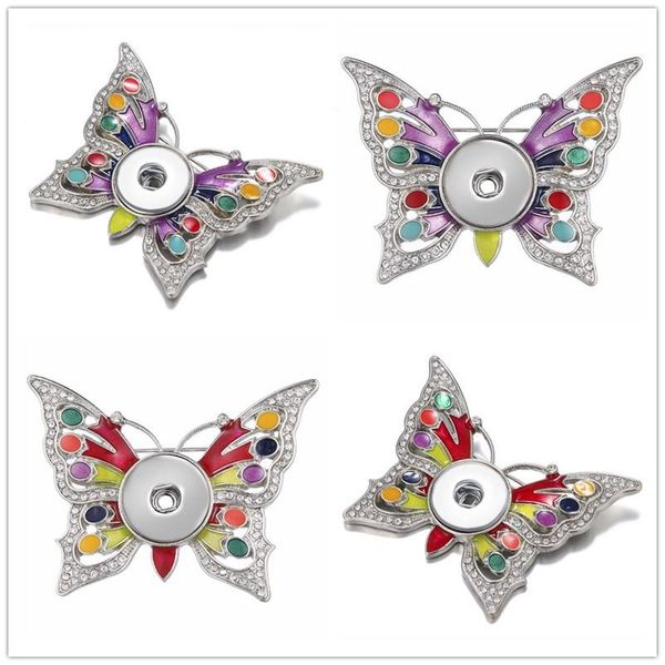

noosa chunks pins snaps jewelry crystal pearl butterfly brooches snap buttons for 18mm snap button necklace bracelet jewelry accessories, Gray