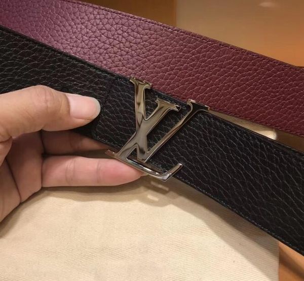 

letter hang buckle steel m9152u adjustable gancini reversible vara buckle belt official men belts with box, Black;brown