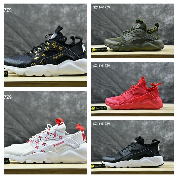 

2019 Triple White Black Huarache 4.0 1.0 Running Shoes Mens Comfort Jogging Shoes Men Women Athletic Shoes Huaraches Trainer Sports Sneakers