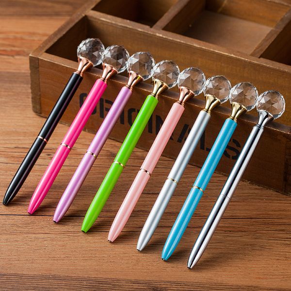 

fancy rain drop crystal diamond ballpoint pen black ink ball pen birthday wedding party gift wj017, Blue;orange