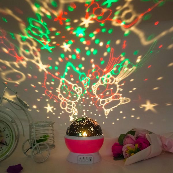 

Ledertek розового Hello Kitty LED Night Light Projector Luminaria Moon Новизна Таблица ночник батарея USB Ночн