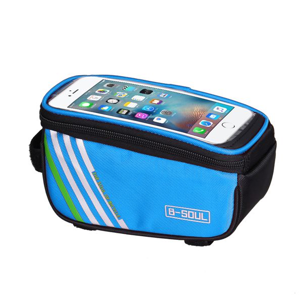 

1.5l waterproof bicycle frame bag multifunctional mtb bike cycling front head tube cellphone pouch touch screen bolsa