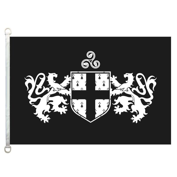

good flag]blason de la bretagne flags banner 3x5ft-90x150cm 100% polyester country flags, 110gsm warp knitted fabric outdoor flag