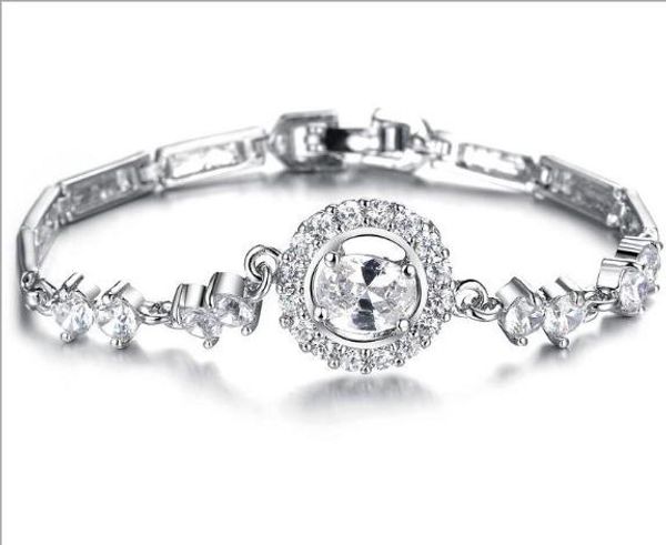 

настоятельно рекомендуется роскошные цирконий инкрустированные браслеты браслеты мода счастливчик четыре листа клевера женщины свадебные укр, Golden;silver