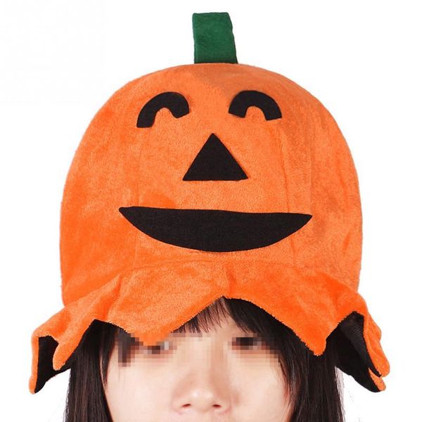 

new creative halloween party men women cosplay costume cap plush pumpkin shape hat festival orange