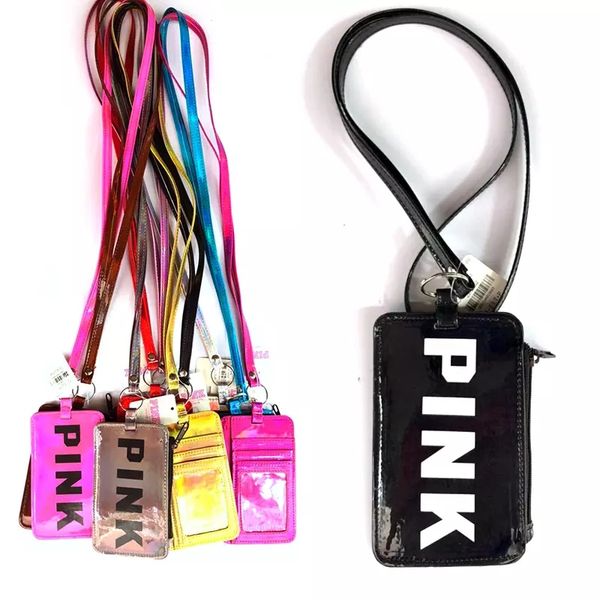 

2018 держатели карт кошельки розовое письмо лазерная мода портмоне вещи мешки открытый мешок 10 цветов, Brown;gray