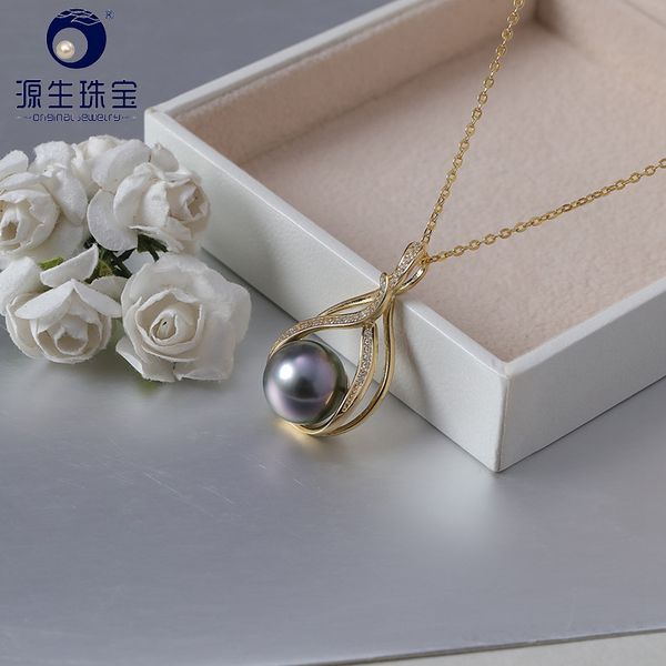 

ys] 10-11mm 925 sterling silver pendant tahitian black pearl pendant necklace