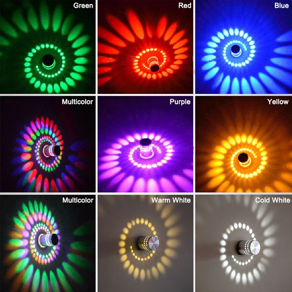 

3 Вт RGB LED Настенный Светильник Пульт Дистанционного управления Современная Насте