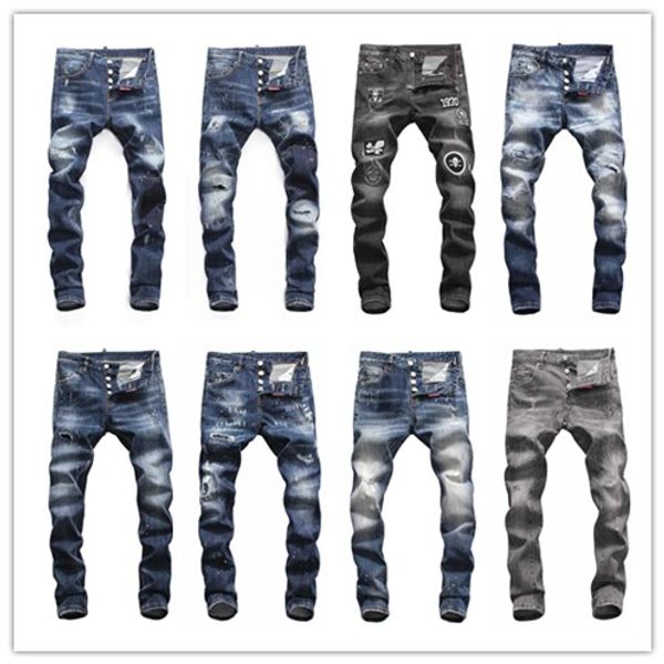

D2018 men 039 di tre ed ripped kinny fa hion de igner hort lim motorcycle moto biker cau al men denim pant hip hop men d2 jean 8