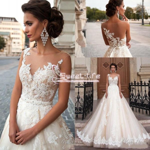 Discount Vintage Arabic Milla Nova 2019 A Line Wedding Dresses