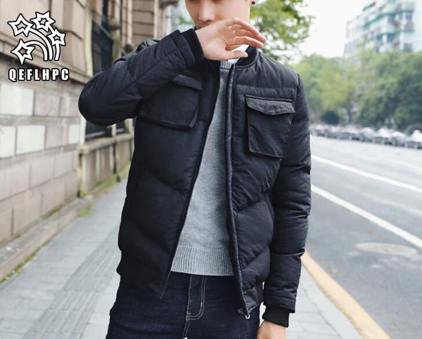 

winter. spring. men's velvet clothes. casual fashion men's wear. cotton-padded clothes. loose coat. keep warm. men's down & p, Black