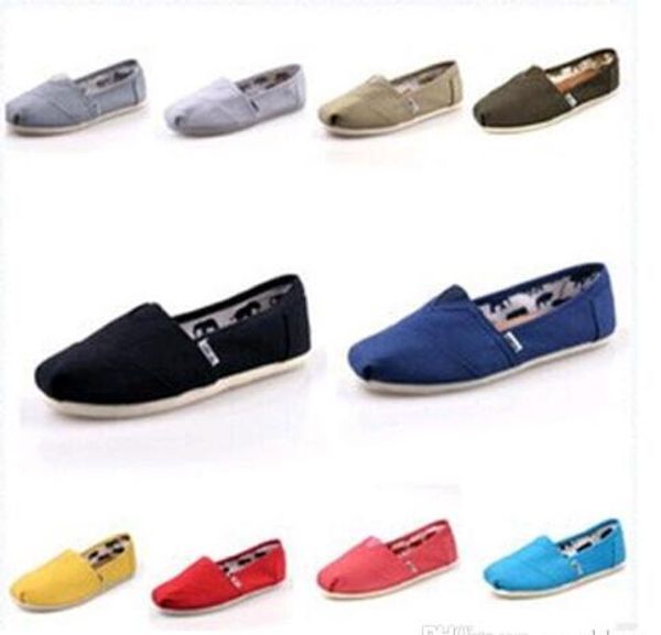 

2018 Brand New Women Men Canvas Shoes Flats Loafers Casual Single Shoe Solid Sneakers Driving Shoes Unisex Tom Espadrille Walking Shoe