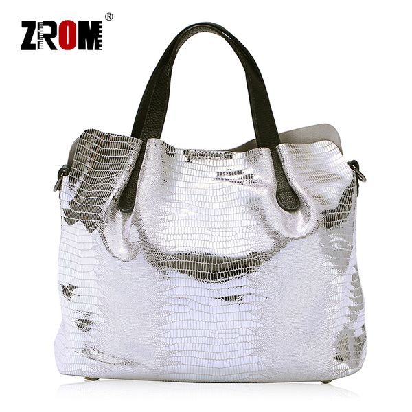 

zrom enuine leather women handbag fashion ladies lizard shoulder bag solid color handle bag handbag