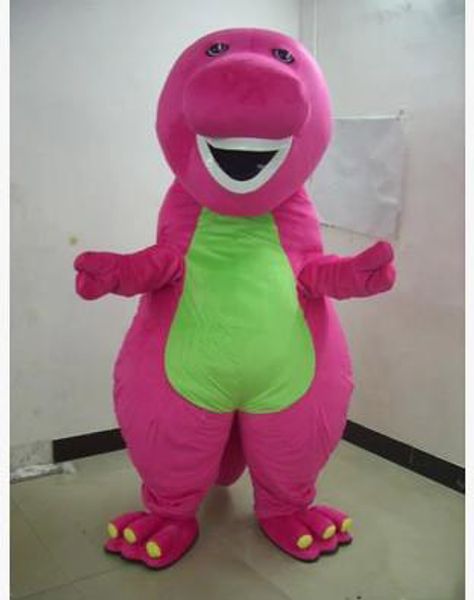 2018 alta qualità calda spedizione gratuita Professione Barney Dinosaur Mascot Costumes Halloween Cartoon Adult Size Fancy Dress