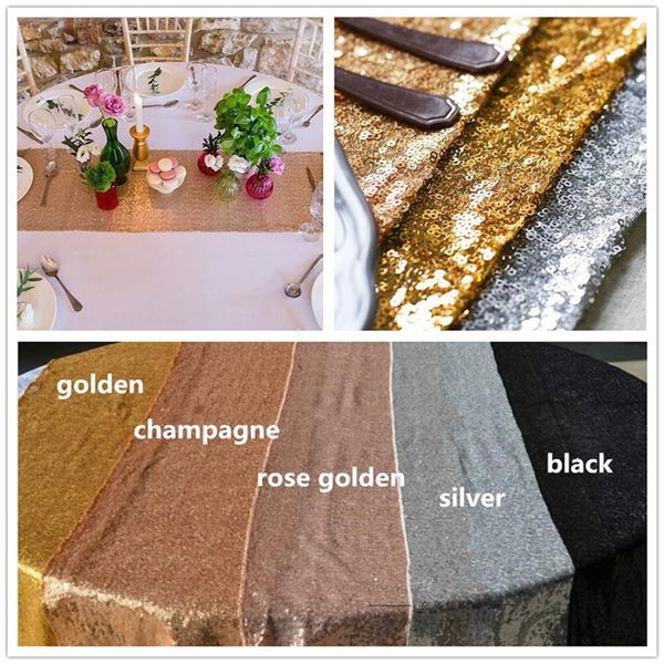 Acheter 8 Couleurs Tissu Chemin De Table Or Argent Rose Rose