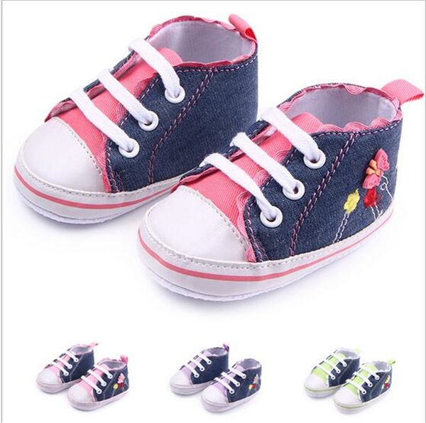 

baby shoes canvas newborn infants soft sole sport shoes girls flower sneakers