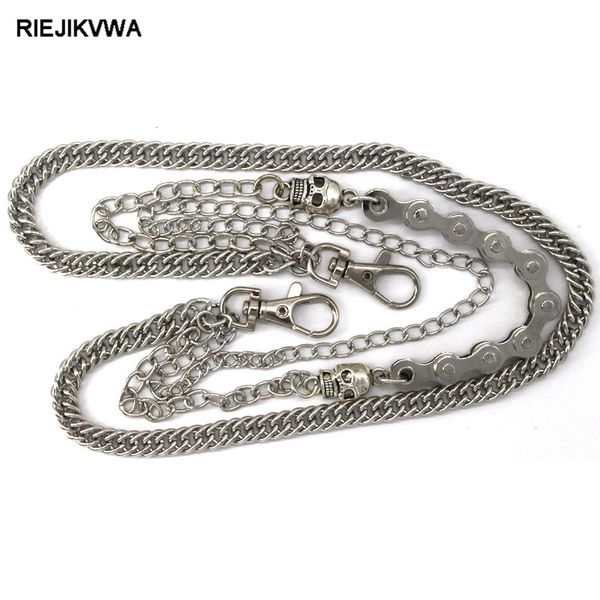

54cm silver color iron metal bicycle skull men trousers chain punk rock hiphop male multilayer trousers jeans pants chain