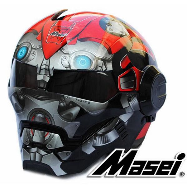 

2018 красный / черный / желтый Шмель MASEI 610 IRONMAN Железный человек шлем мотоцикл полови