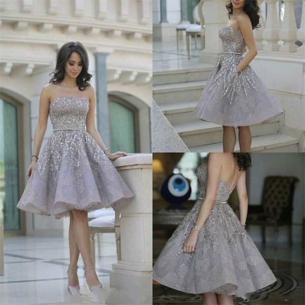 Glitzerndes, kurzes Heimkehr-Abschlusskleid in Flieder und Lavendel, A-Linie, Cocktailparty, Abschlussball, Ballkleid, formelles Kleid mit Perlen