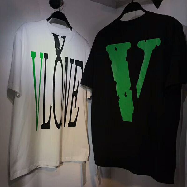 

Новый Стиль Классический Vlone поп зеленый желтый логотип большой V женщины мужчины