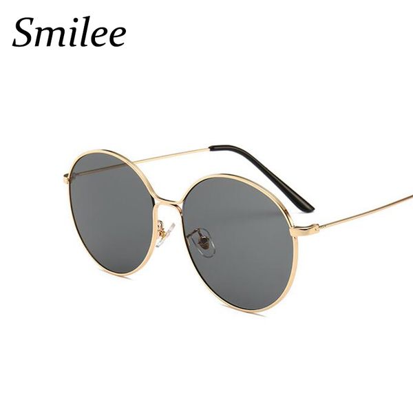 

sunglasses women vintage round ocean color lens mirror sunglasses female brand design metal frame circle glasses uv400, White;black