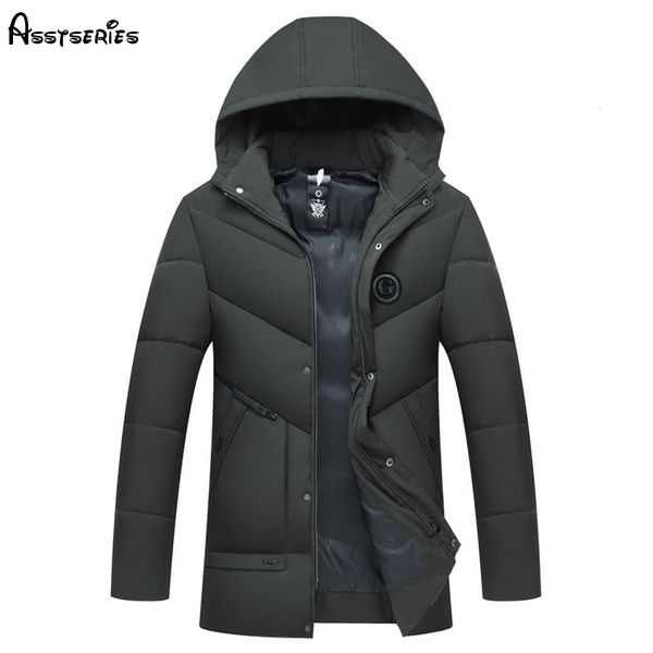 

2018 middle aged men's casual cotton padded clothes winter thicker warm down jackets fashion cotton coats d99, Black