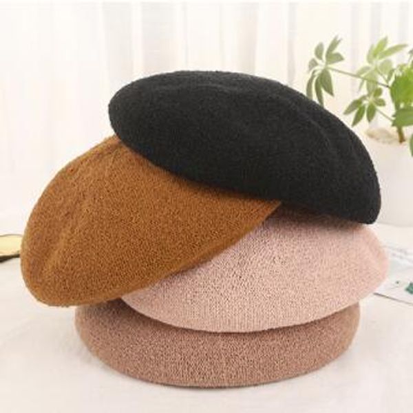 

fashion beret girl children winter shade pumpkin hat british painter cap korean version of the artistic pure, Blue;gray