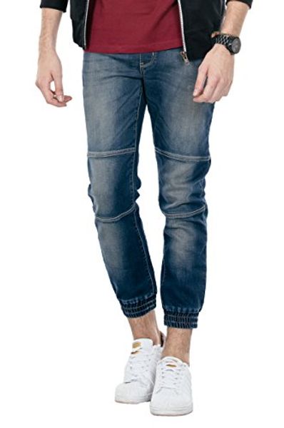 

bewakoof men's western denim jogger jeans, Blue