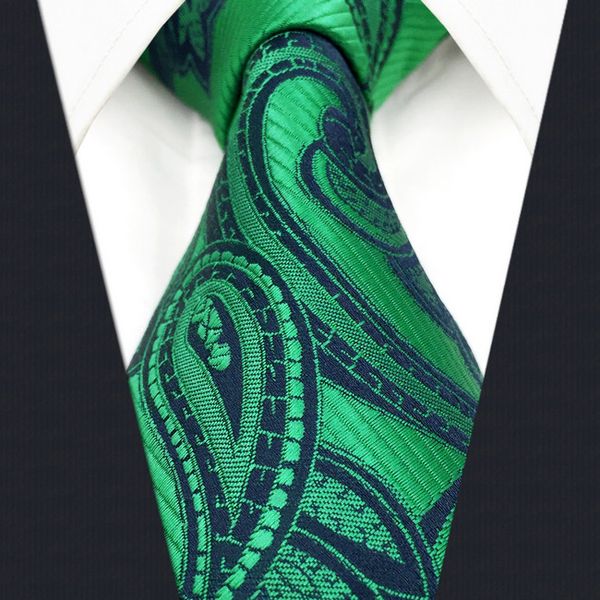 

e5 green for silk accessory fashion necktie men's ties novelty male paisley groom wedding jkpmo, White;black