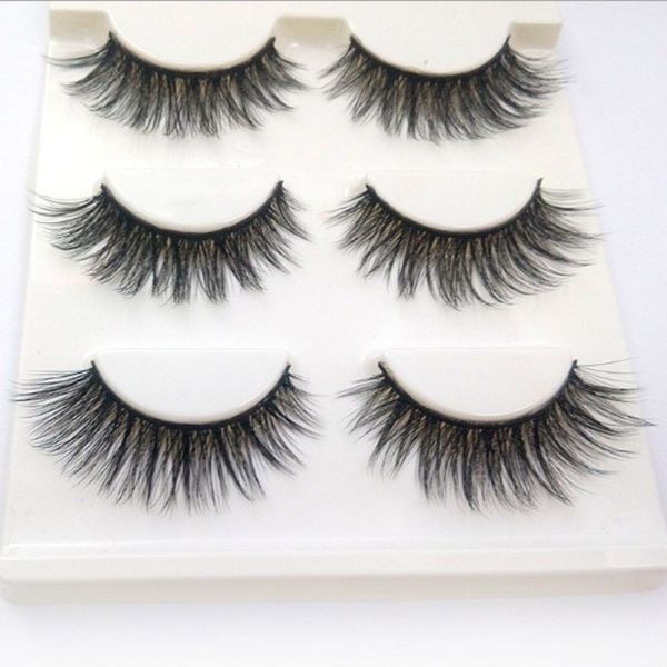 

eyelash 3d mink false eyelashes 3pairs/box natural crisscross messy soft multi layer fake eyelashes stage makeup lashes #3d-15