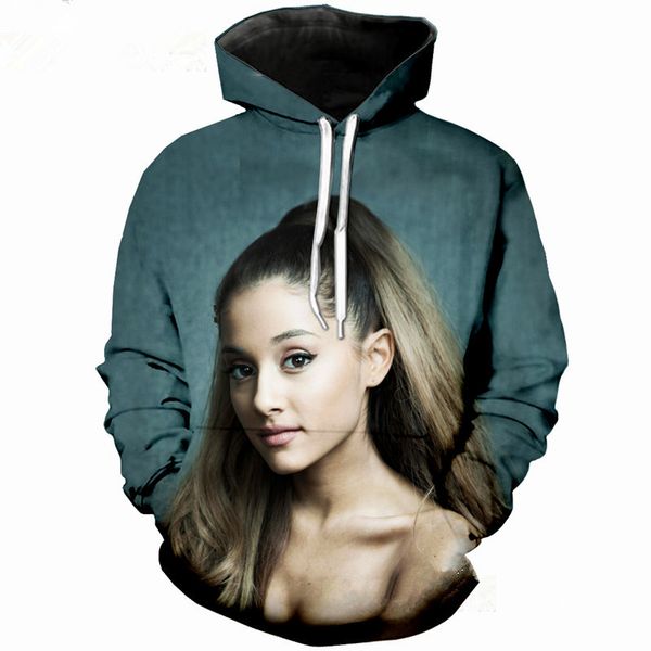 

fashion men/women songstress ariana grande 3d funny printed crewneck sweatshirt hoodies fashion casual hoodies h283, Black