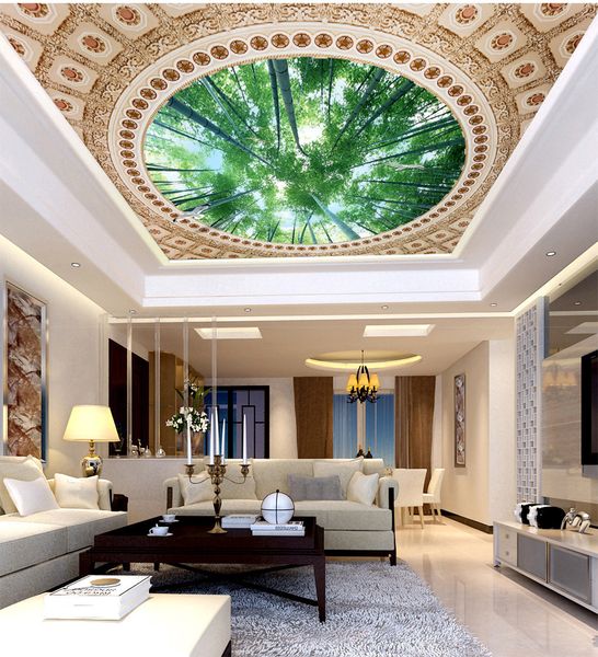 

custom retail 3d bamboo forest sky zenith mural