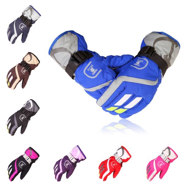 

8 styles winter ski gloves 100% waterproof warm snow gloves for mens womens windproof outdoor snowboard warm gloves wrist band h904r, Black
