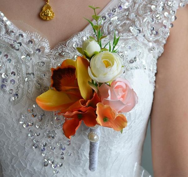 

wedding decorations, brooches, wrist flowers and flowers, White