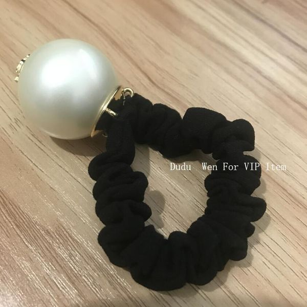 

super good quality luxury hair accessories big pearl with marks hair rope fashion vip hair tie with bag and stamp party gift for souvenir