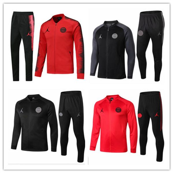 

2018 2019 paris soccer jacket training suit Survetement 19 20 psg mbappe maillot de football long zipper tracksuit