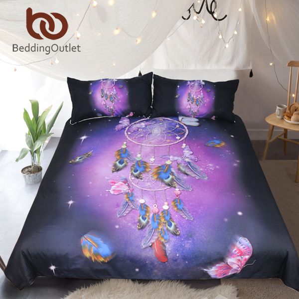 Beddingoutlet Dreamcatcher Bedding Set Queen Romantic Purple Duvet