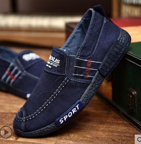 

shoes summer spring 2020 men slip casual breathable denim shoes fashion 39--44 on flats men new size mens gtbnn, Black