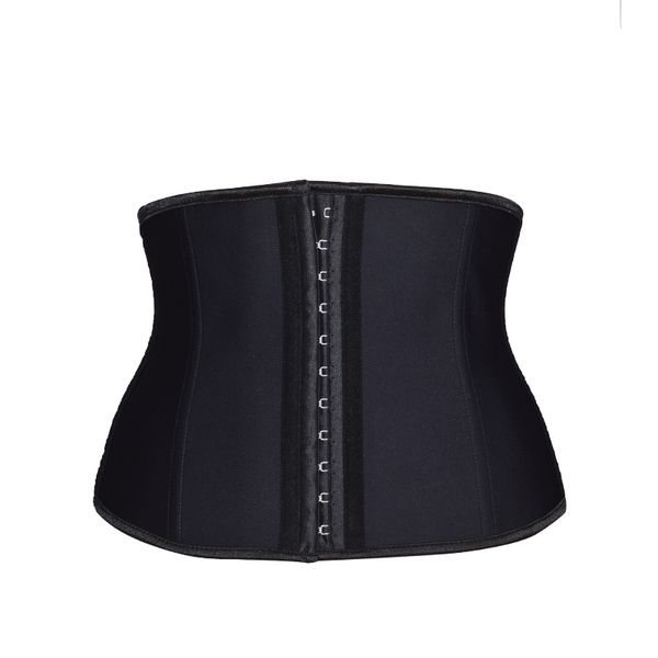 

22cm short latex waist trainer corset 9 steel bone workout waist cincher women slim body shaper girdles corsets 9052b, Black;white
