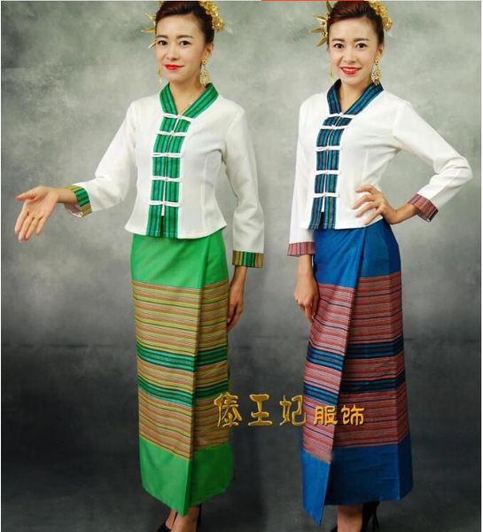 

long sleeve dai clothing traditional restaurant work clothes thailand clothing for woman, Red