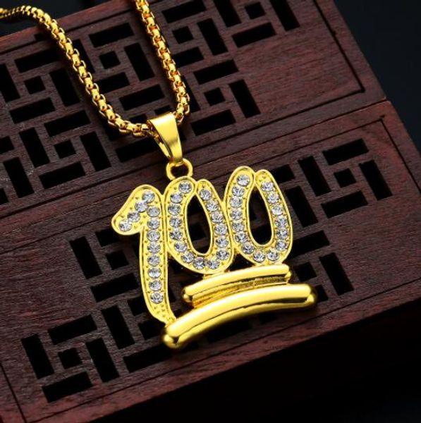 

Hip Hop Charm Pendants Rock Jewelry Gift Number 100 Bling necklaces