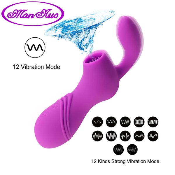 MAN NUO clit sucker vibratore vibratore capezzolo succhiare vibrazione giocattoli del sesso per le donne pompino lingua leccata orale clitoride stimolatore S19706