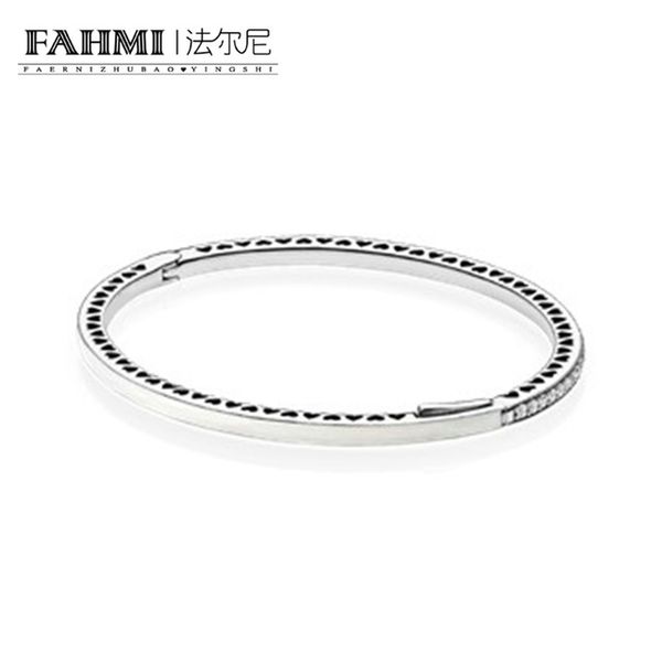 

fahmi 100% 925 sterling silver 1:1 original authentic 590537en23 charm basic bracelet suitable diy beaded women jewelry, Black