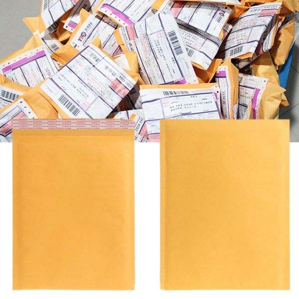

10 pcs kraft bubble mailers yellow padded mailing bags paper shipping envelopes jul-19a