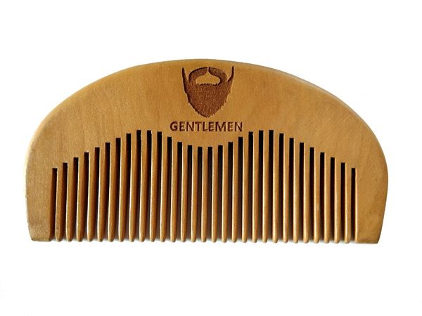 

wood pocket beard comb wholesale small peach wood hair brush comb for gentleman engraved logo, Silver