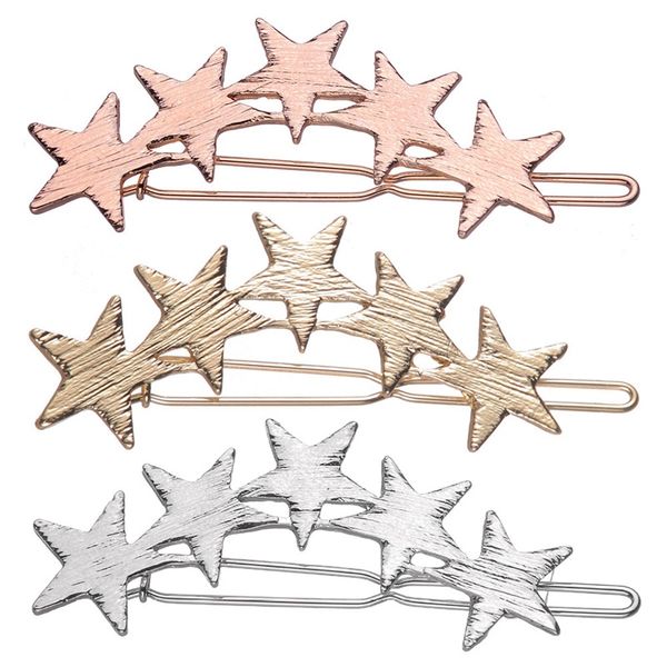 

1pc new fashion alloy stars barrettes women vintage hair clips silver gold hairpins hairgrips girls hair accessories for women